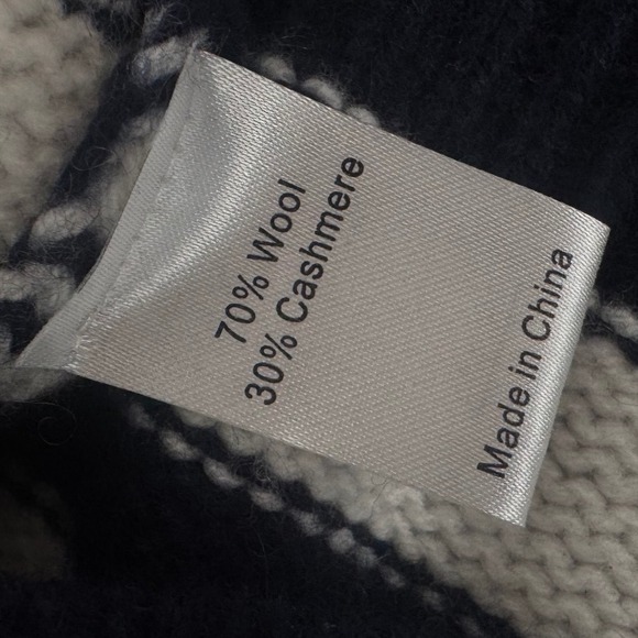 La Ligne New York Striped Wool Blend Cardigan Navy Cream Button Front XS - Picture 9 of 12